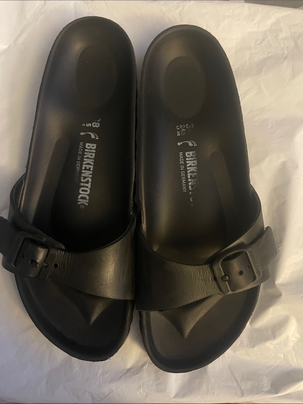 Birkenstock Black Madrid Single-Strap Slide Sandals